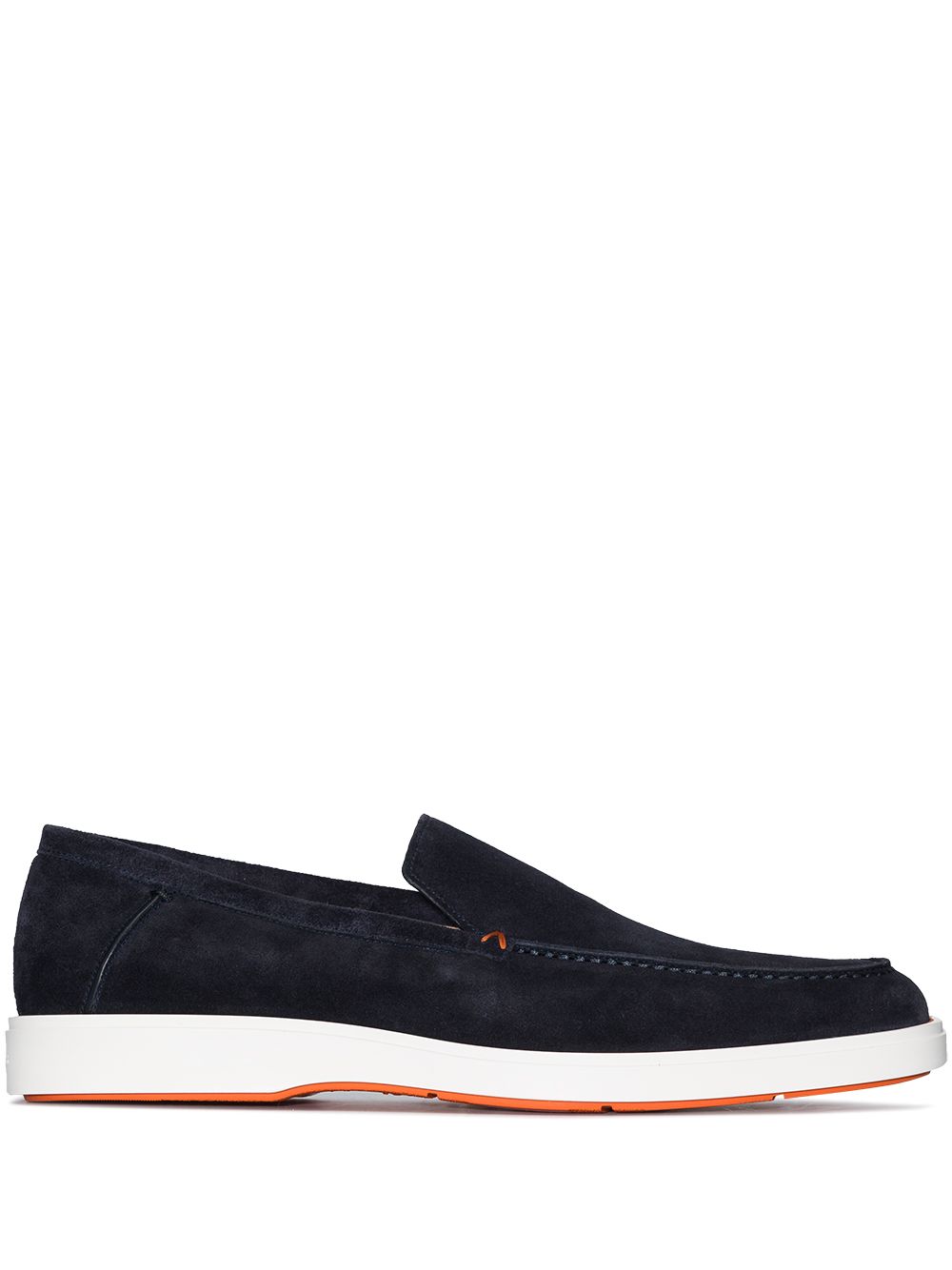 Santoni 绒面皮乐福鞋 - 蓝色