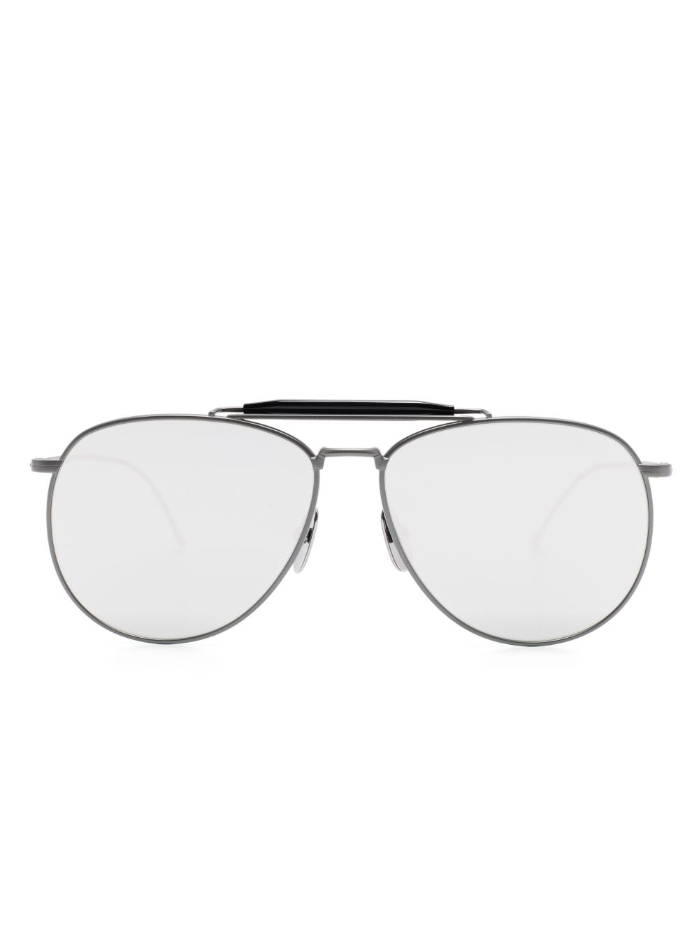 Thom Browne Eyewear 飞行员镜框镜面太阳眼镜 - 灰色