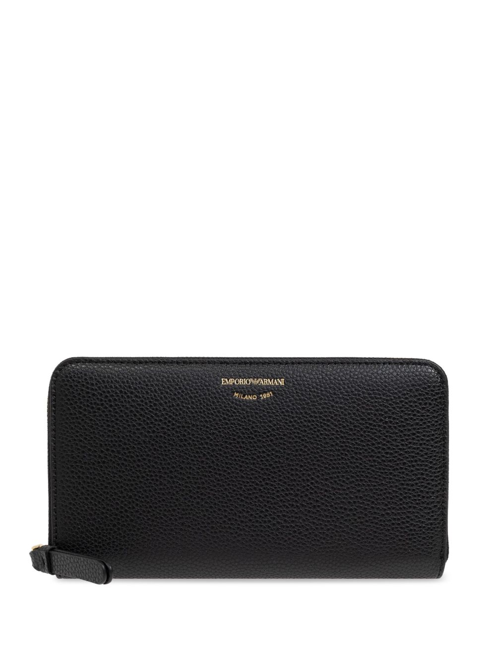 Emporio Armani logo压纹钱包 - 黑色