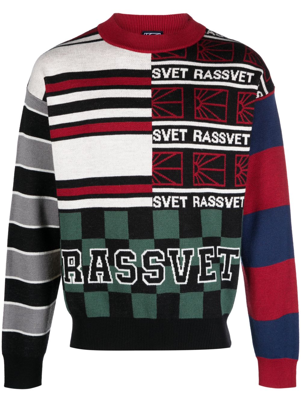 RASSVET 嵌花针织羊毛混纺毛衣 - 黑色