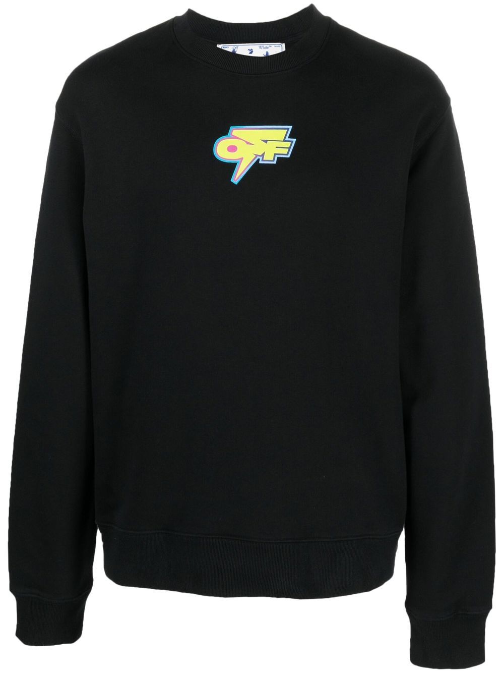 Off-White 箭头图案印花棉卫衣 - 黑色