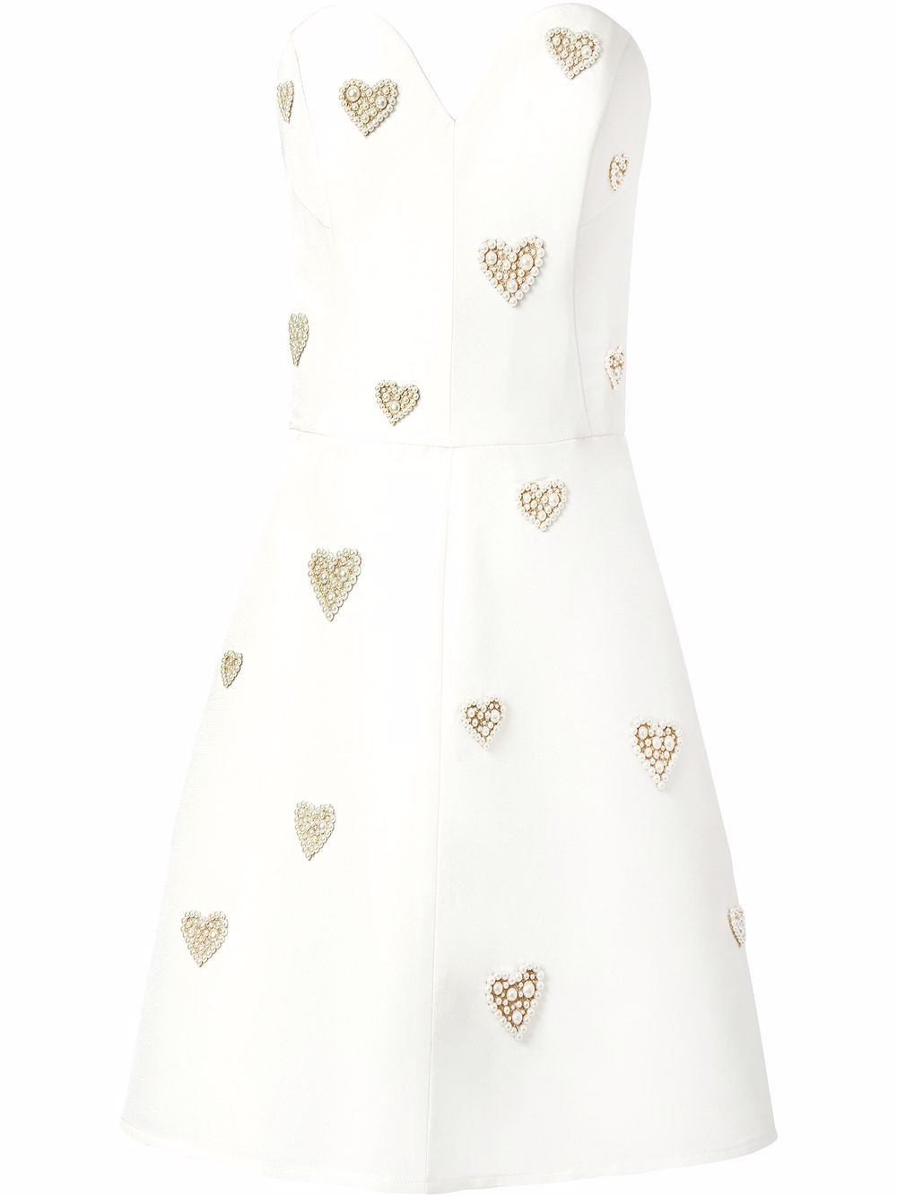 Carolina Herrera 珠饰露肩连衣裙 - 白色