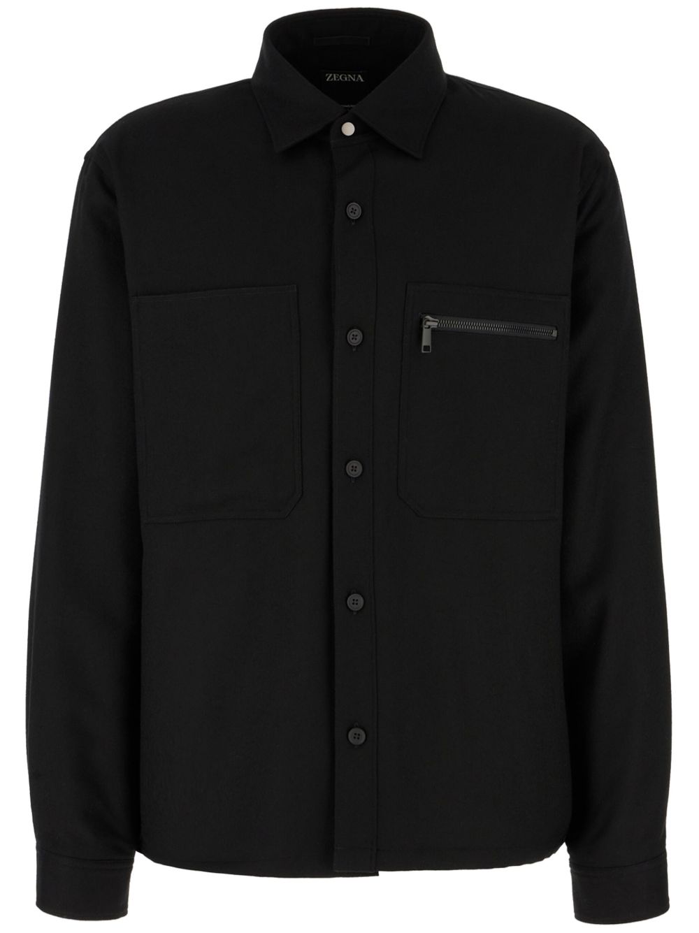 Zegna 羊毛衬衫 - 黑色