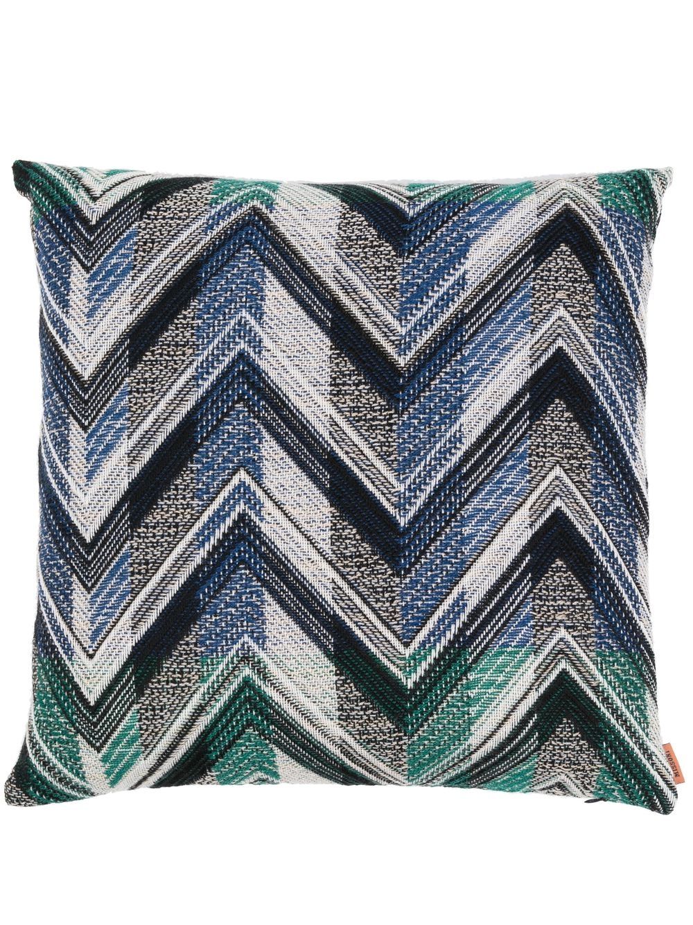 Missoni Home 条纹标贴抱枕 - 蓝色