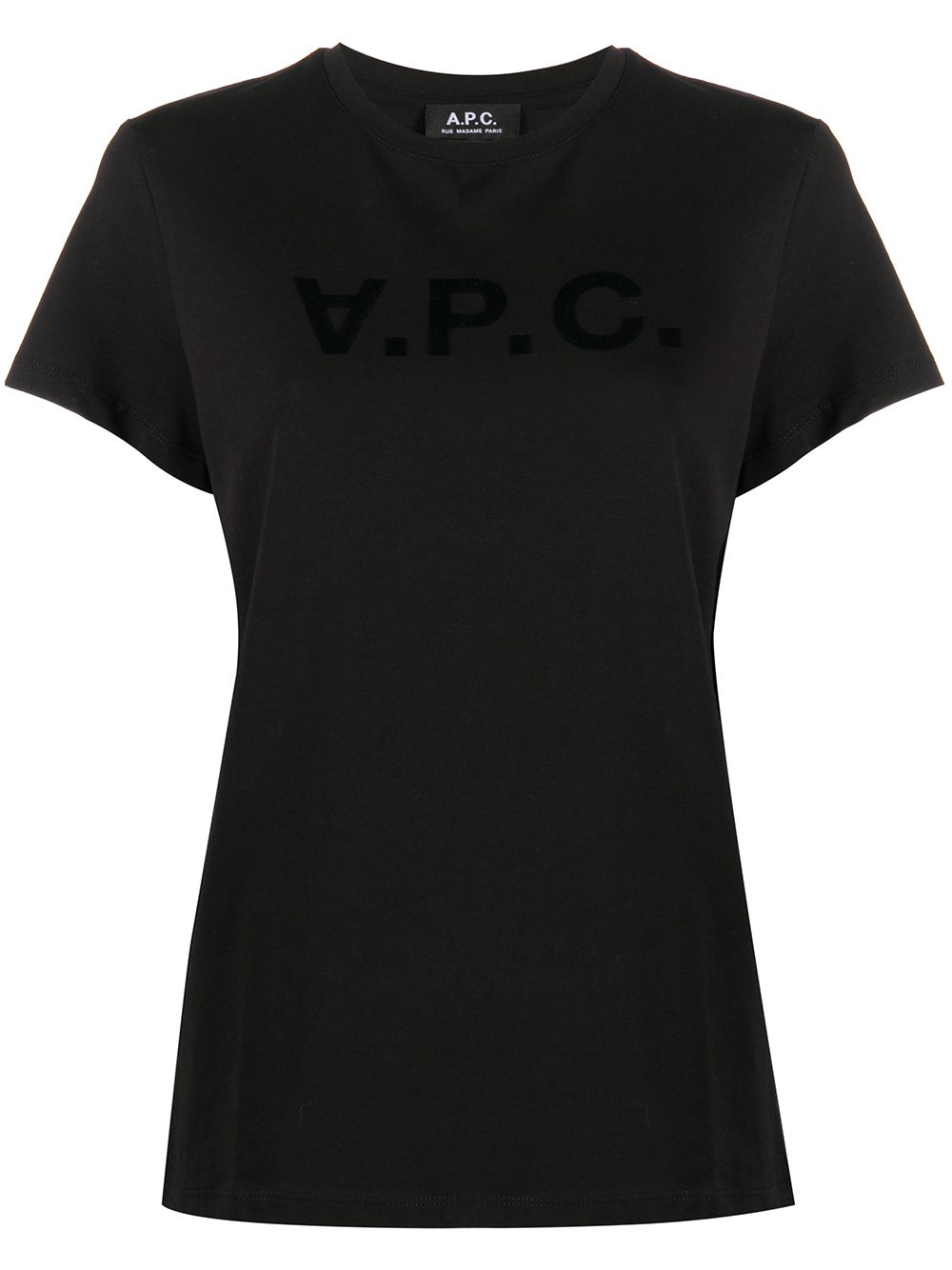 A.P.C. logo印花短袖T恤 - 黑色