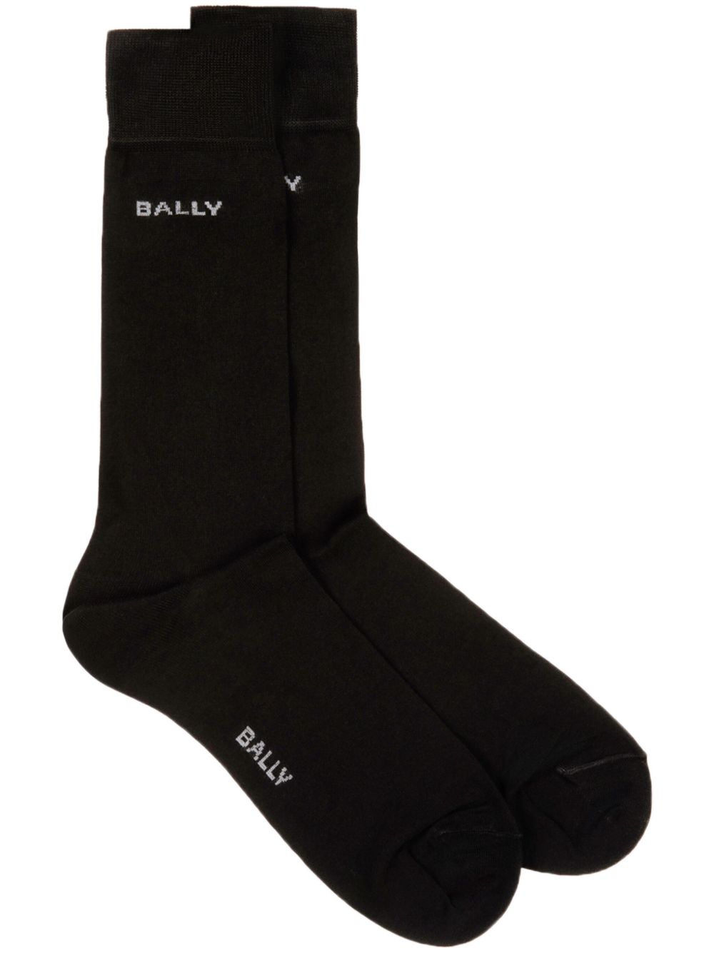 Bally logo嵌花针织袜 - 黑色
