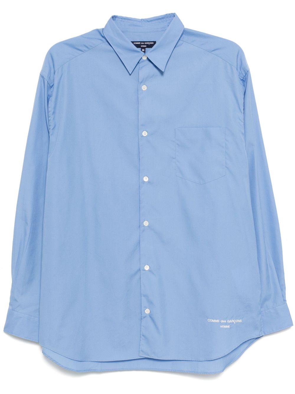 Comme des Garçons Homme logo刺绣棉衬衫 - 蓝色