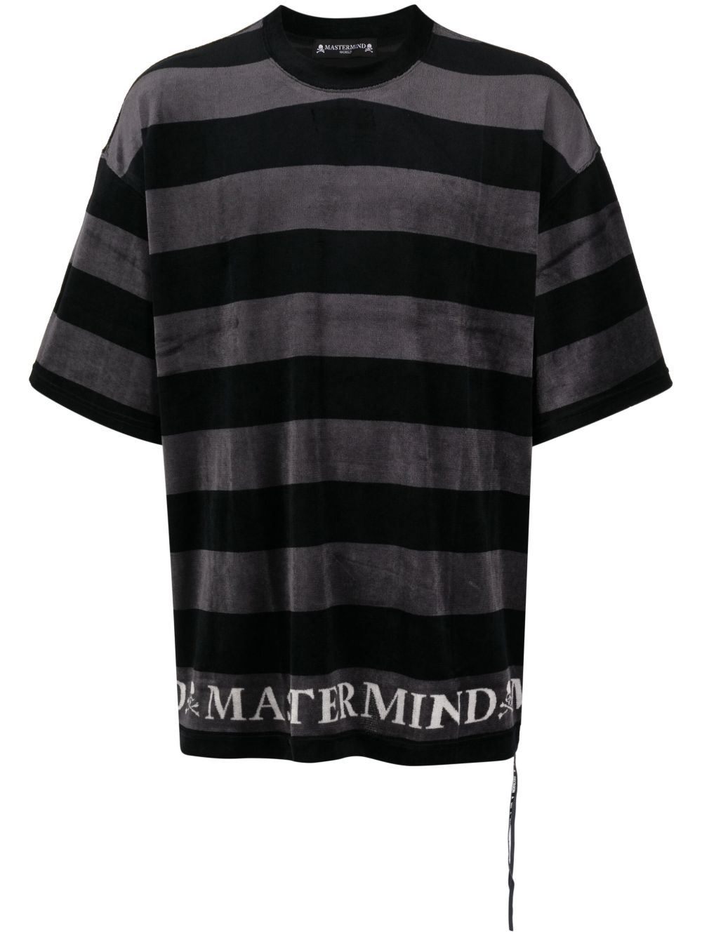 Mastermind World logo印花毛巾布效果T恤 - 黑色