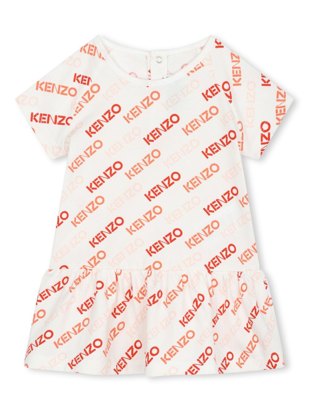 Kenzo Kids logo印花连衣裙 - 中性色