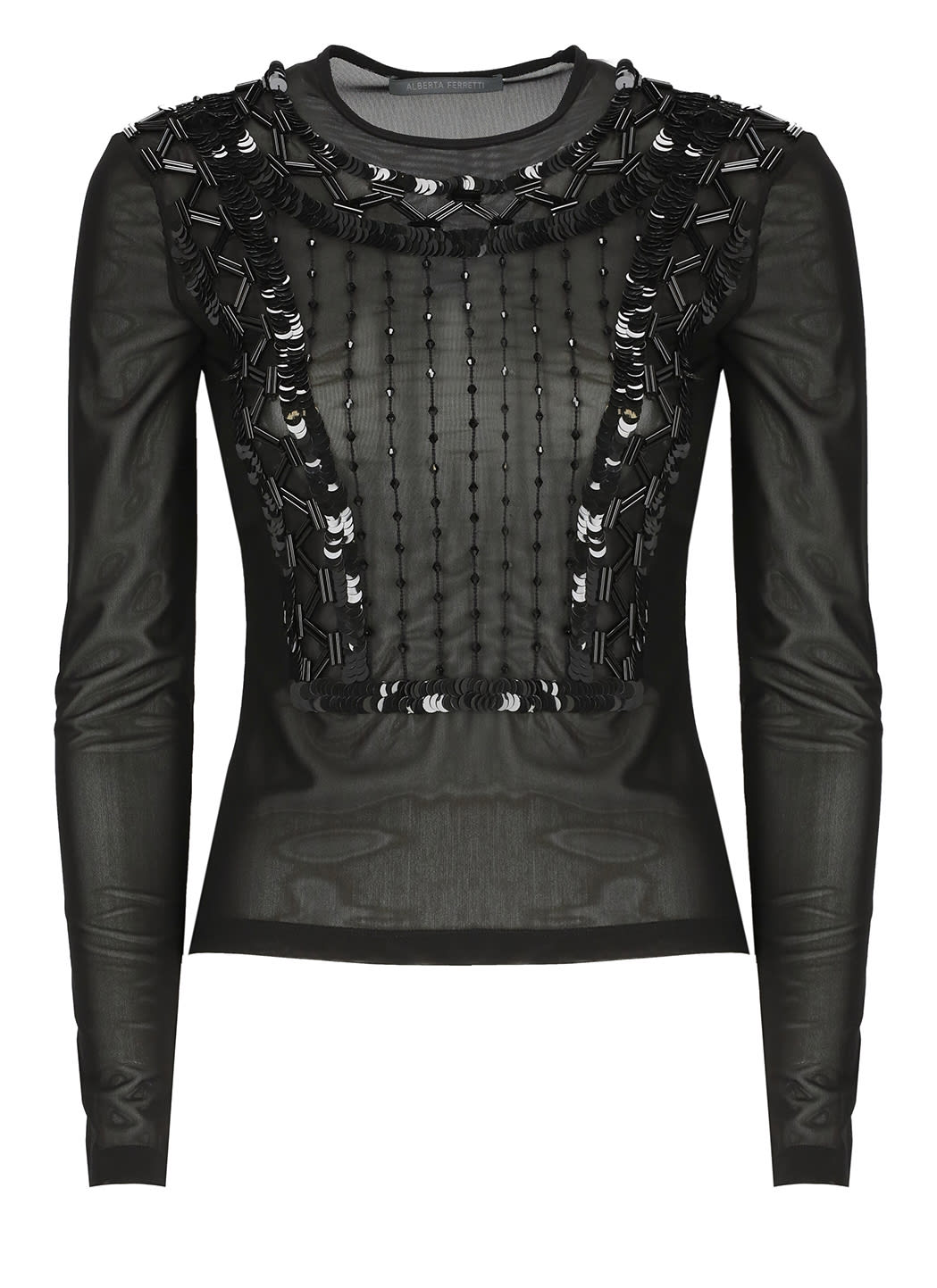 Alberta Ferretti Black Nylon Top