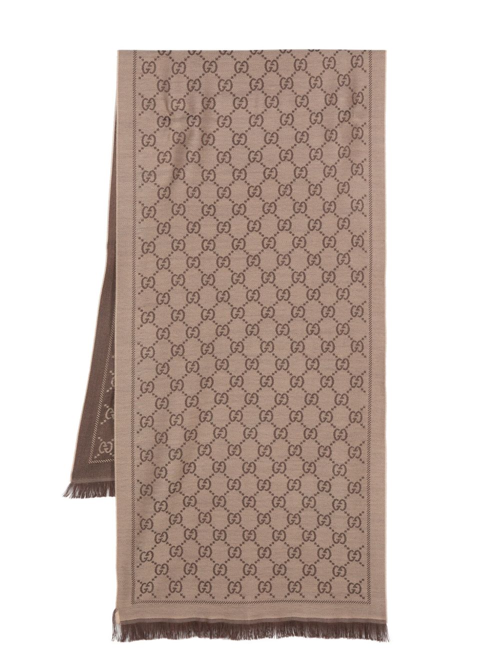 Gucci GG Supreme 羊毛围巾 - 中性色