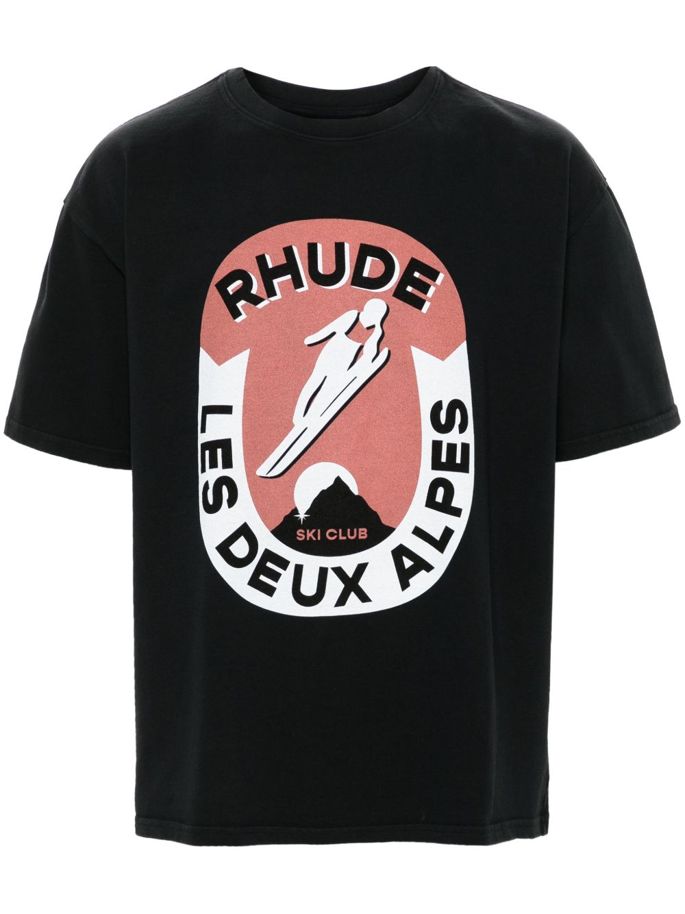 RHUDE logo印花棉T恤 - 黑色