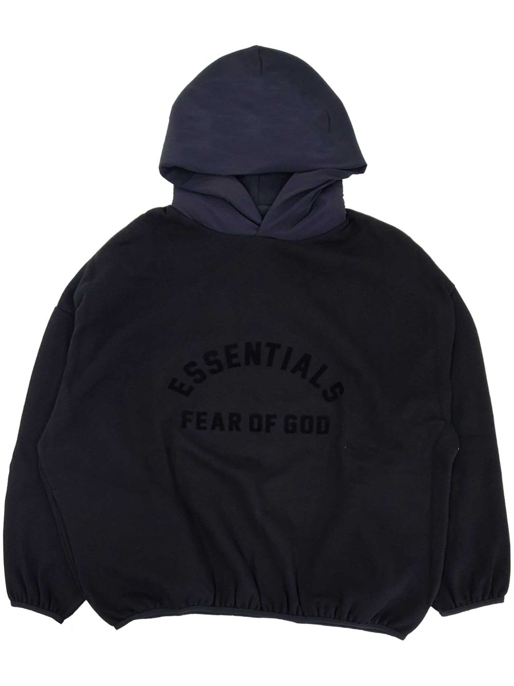 FEAR OF GOD ESSENTIALS logo字母贴花拼接连帽衫 - 黑色