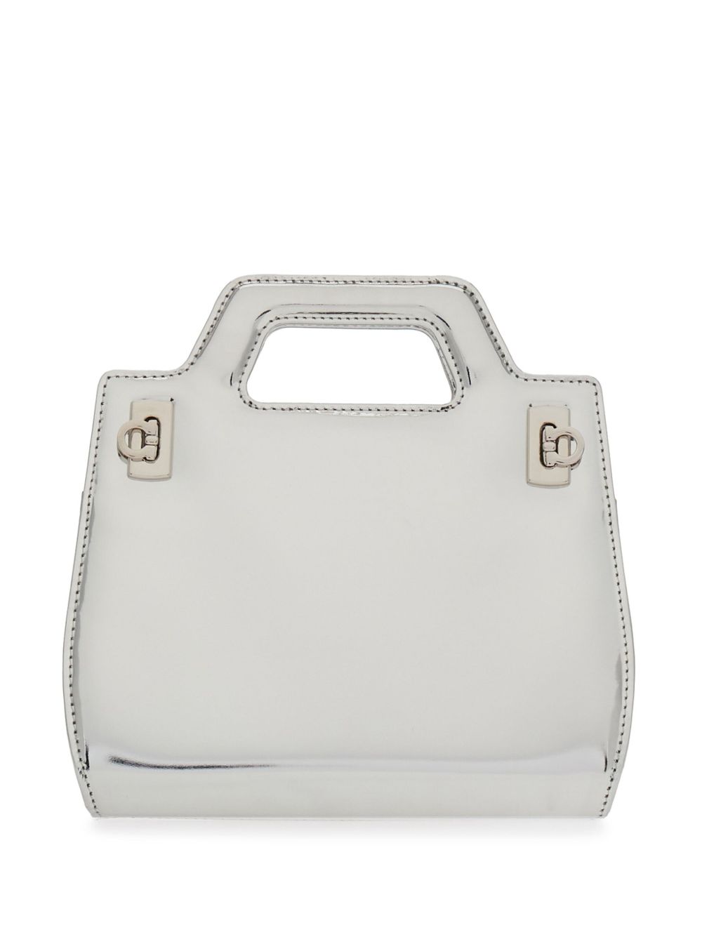 Ferragamo Wanda 小号皮质手提包 - 银色