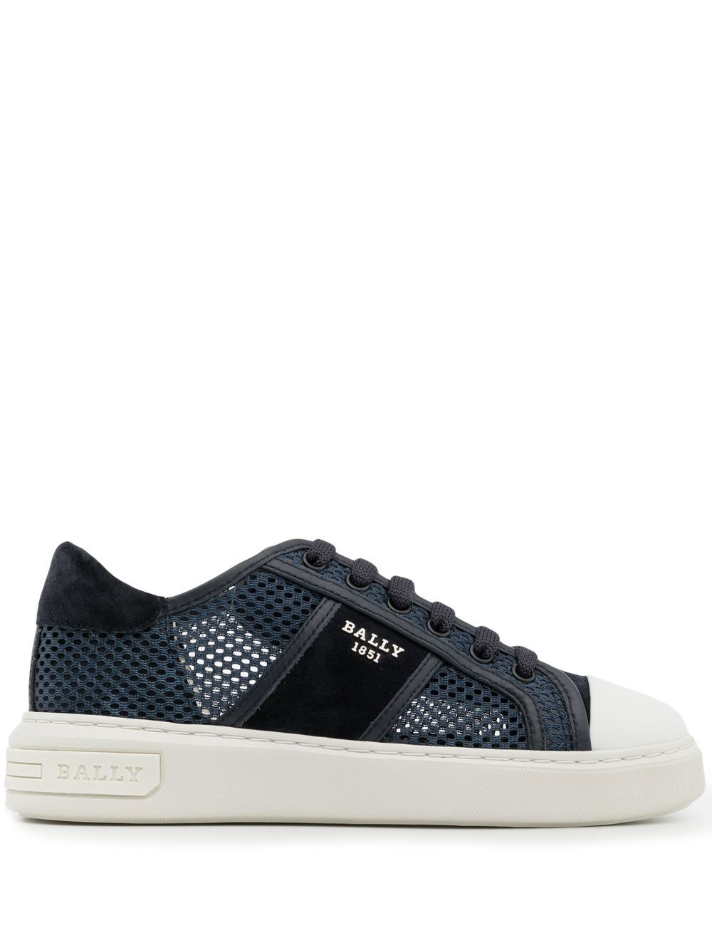 Bally 网面拼接低帮板鞋 - 蓝色