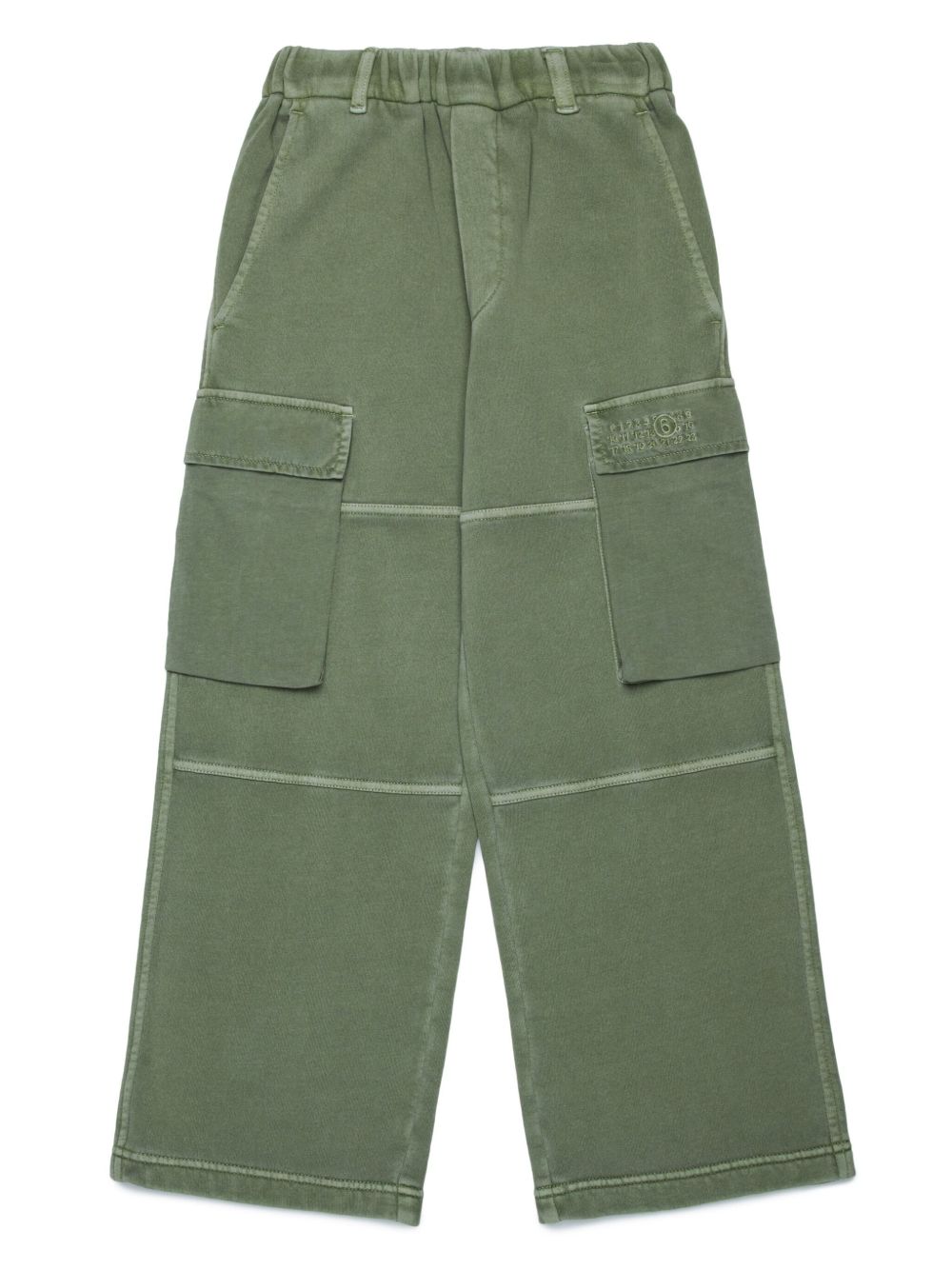 MM6 Maison Margiela Kids Numbers 刺绣阔腿工装裤 - 绿色