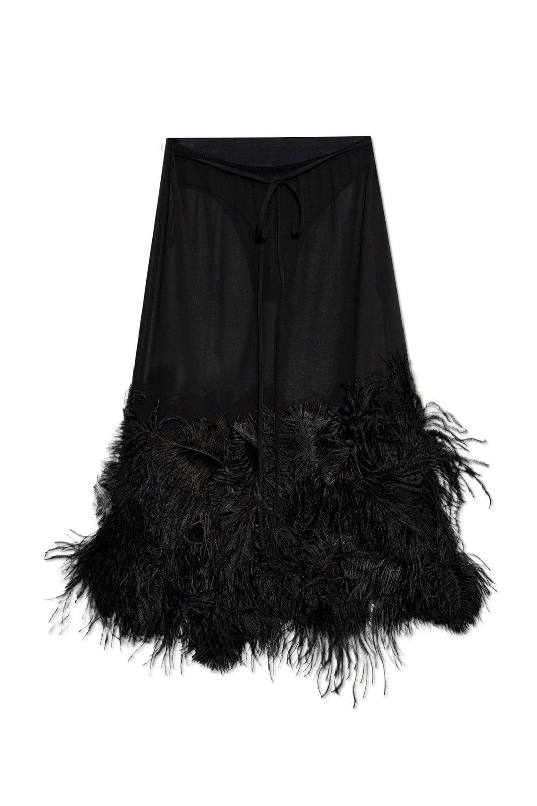 The Attico Embroidered Midi Skirt