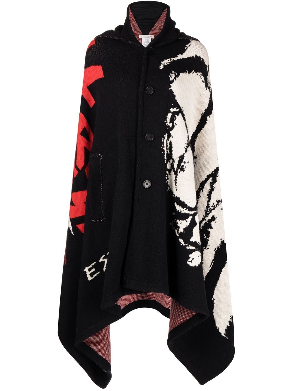 Philosophy Di Lorenzo Serafini intarsia-knit hooded cape - 黑色