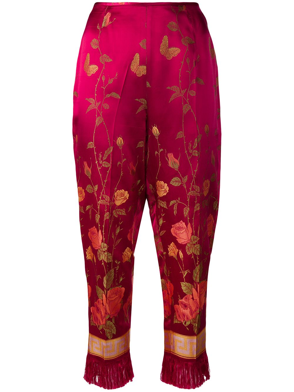Jean Paul Gaultier Pre-Owned 花卉印花八分裤 - 红色
