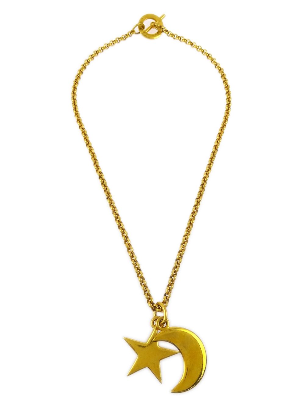 Céline Pre-Owned 星月吊坠项链（1990-2000年典藏款） - 金色