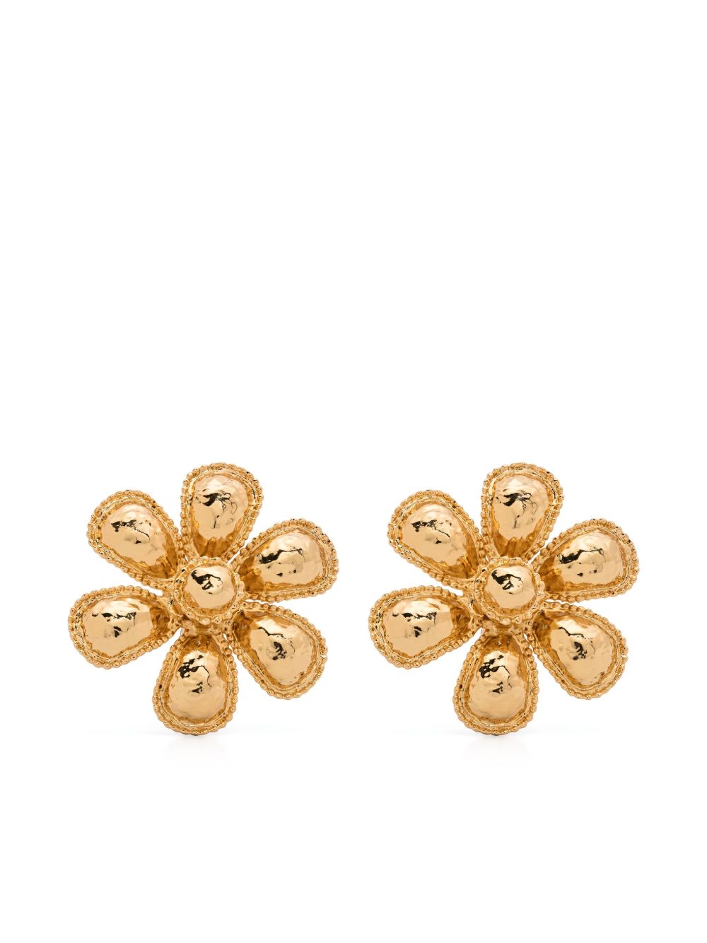 Moschino 花卉造型夹扣式耳环 - 金色