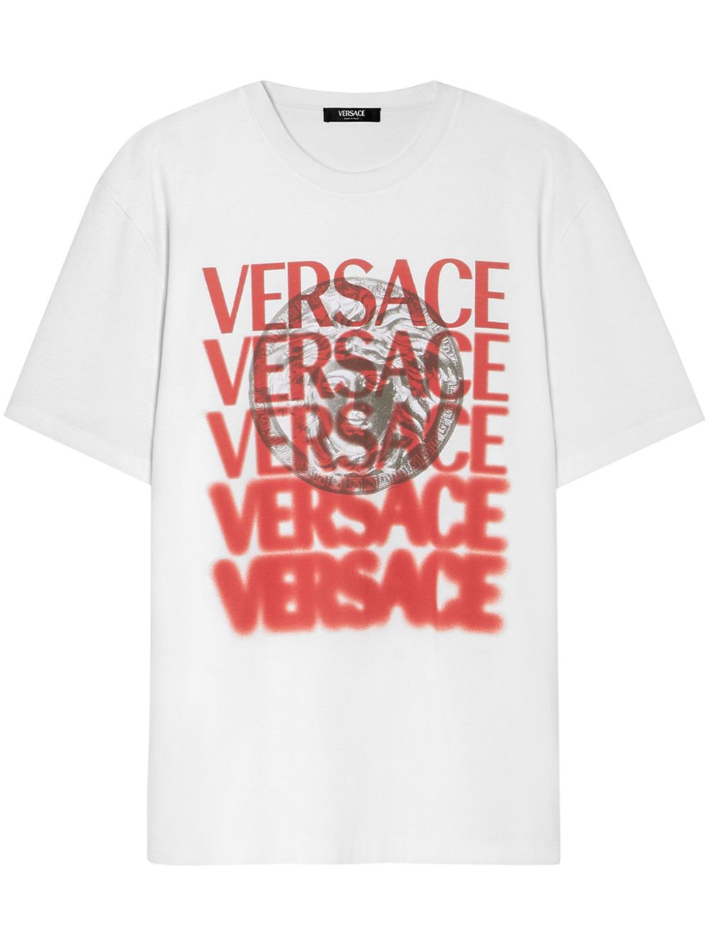 Versace logo印花T恤 - 白色