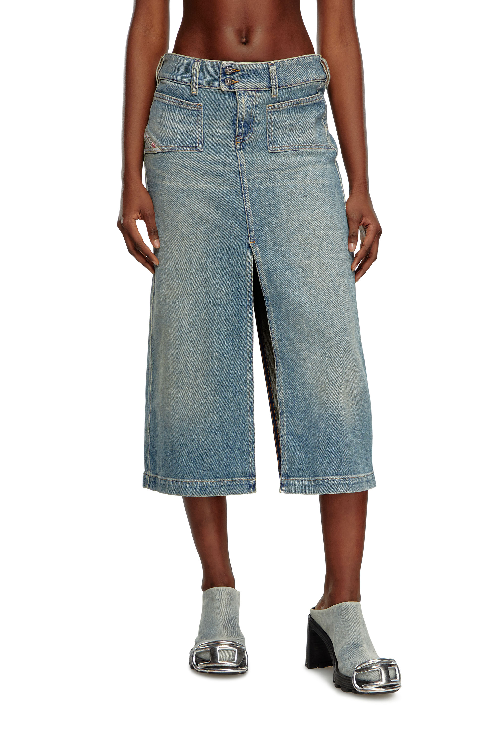 Diesel - Midi skirt in denim - Skirts - Woman - Blue