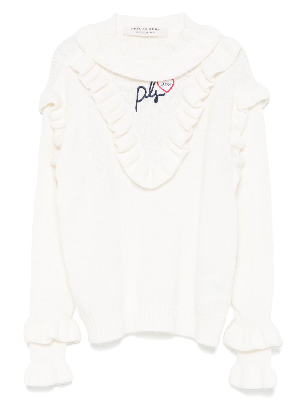 Philosophy Di Lorenzo Serafini Kids logo刺绣毛衣 - 白色