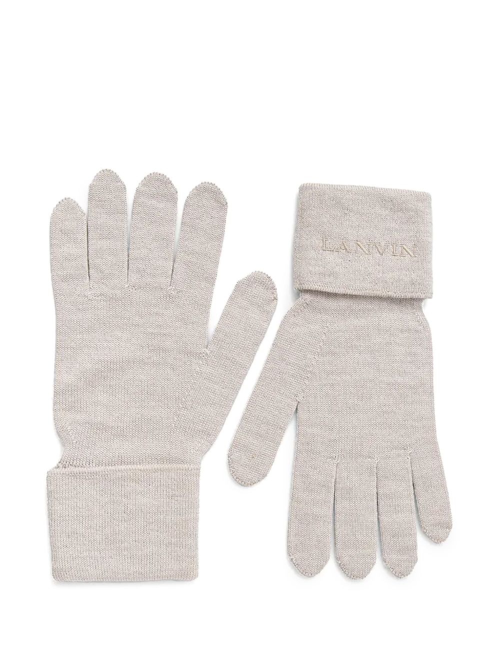 Lanvin embroidered gloves - 中性色