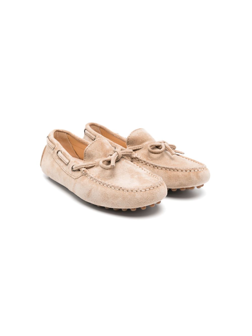 Brunello Cucinelli Kids 绒面皮帆船鞋 - 褐色