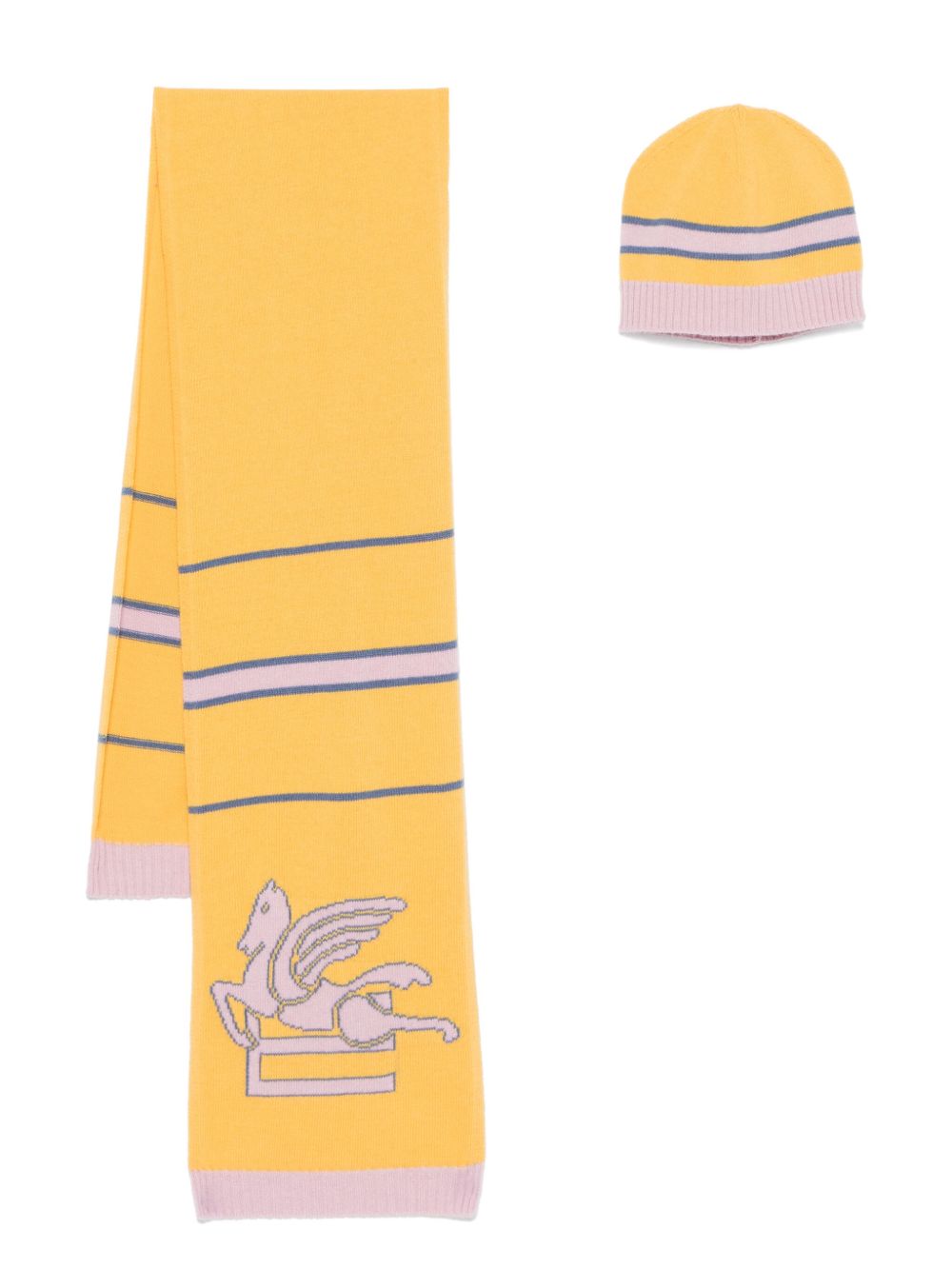 ETRO KIDS Pegaso 提花套头帽套装 - 黄色