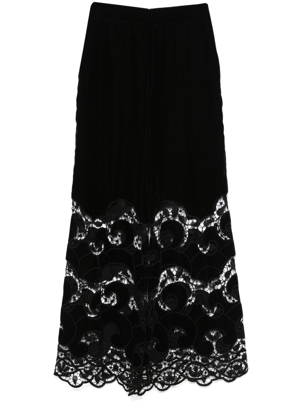 Elie Saab 丝绒长裤 - 黑色