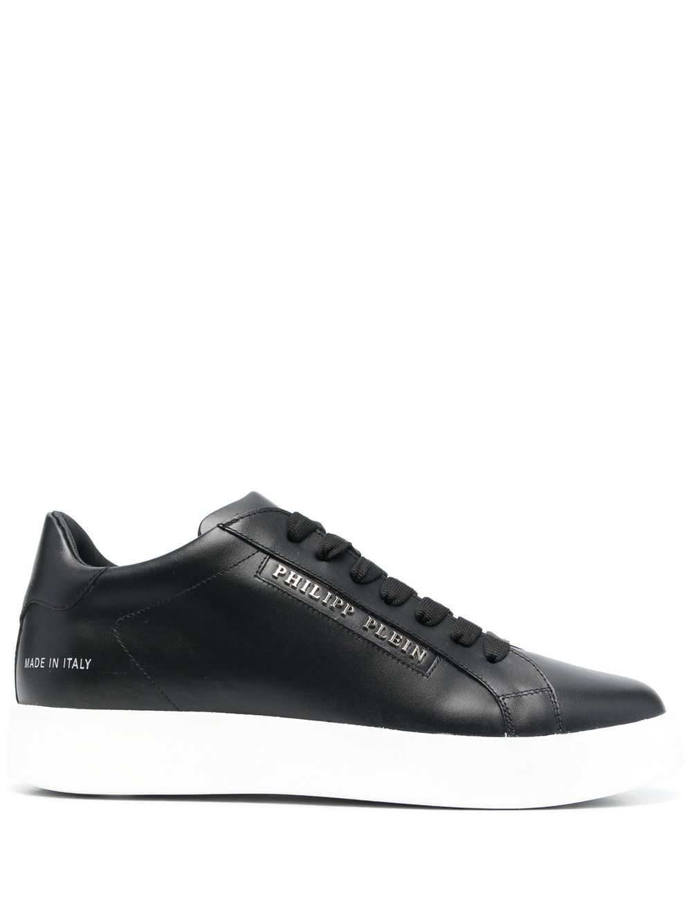 Philipp Plein 低帮皮质运动鞋 - 黑色