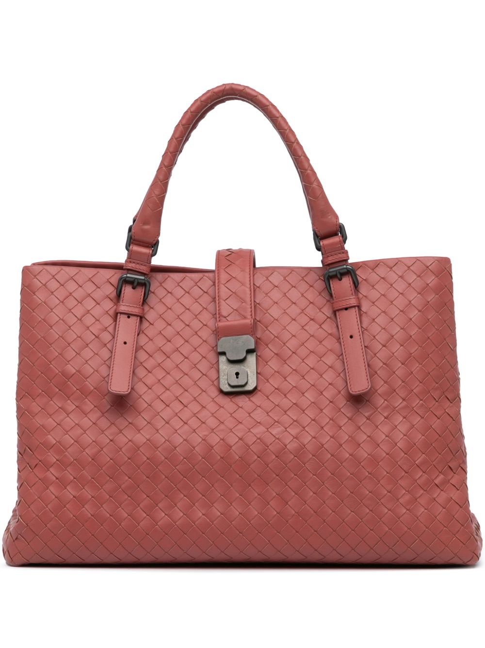 Bottega Veneta Pre-Owned Intrecciato Nappa Roma 中号托特包（2012-2024年典藏款） - 红色