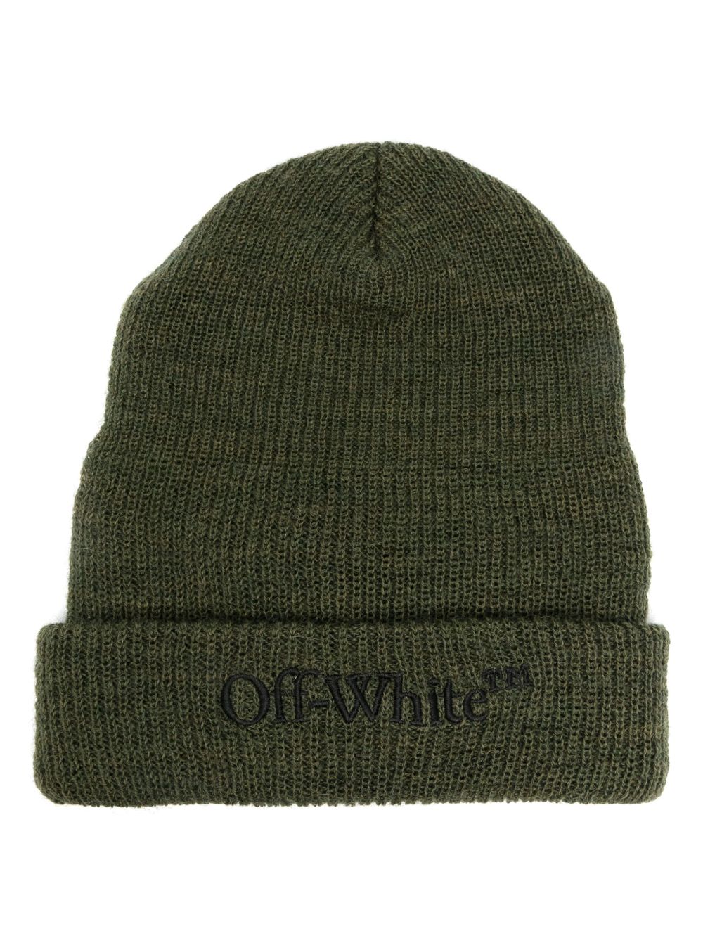 Off-White logo刺绣套头帽 - 绿色