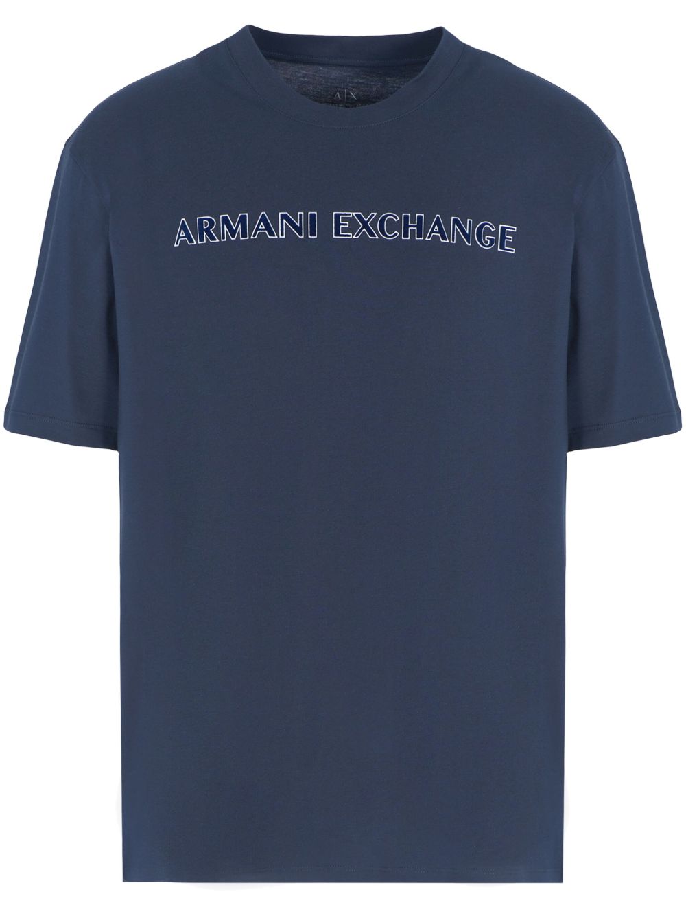 Armani Exchange 植绒logo棉T恤 - 蓝色