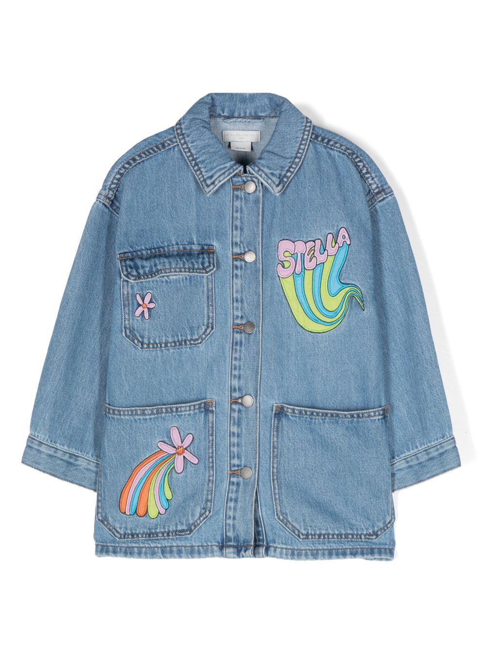 Stella McCartney Kids Stella Graphic 牛仔夹克 - 蓝色