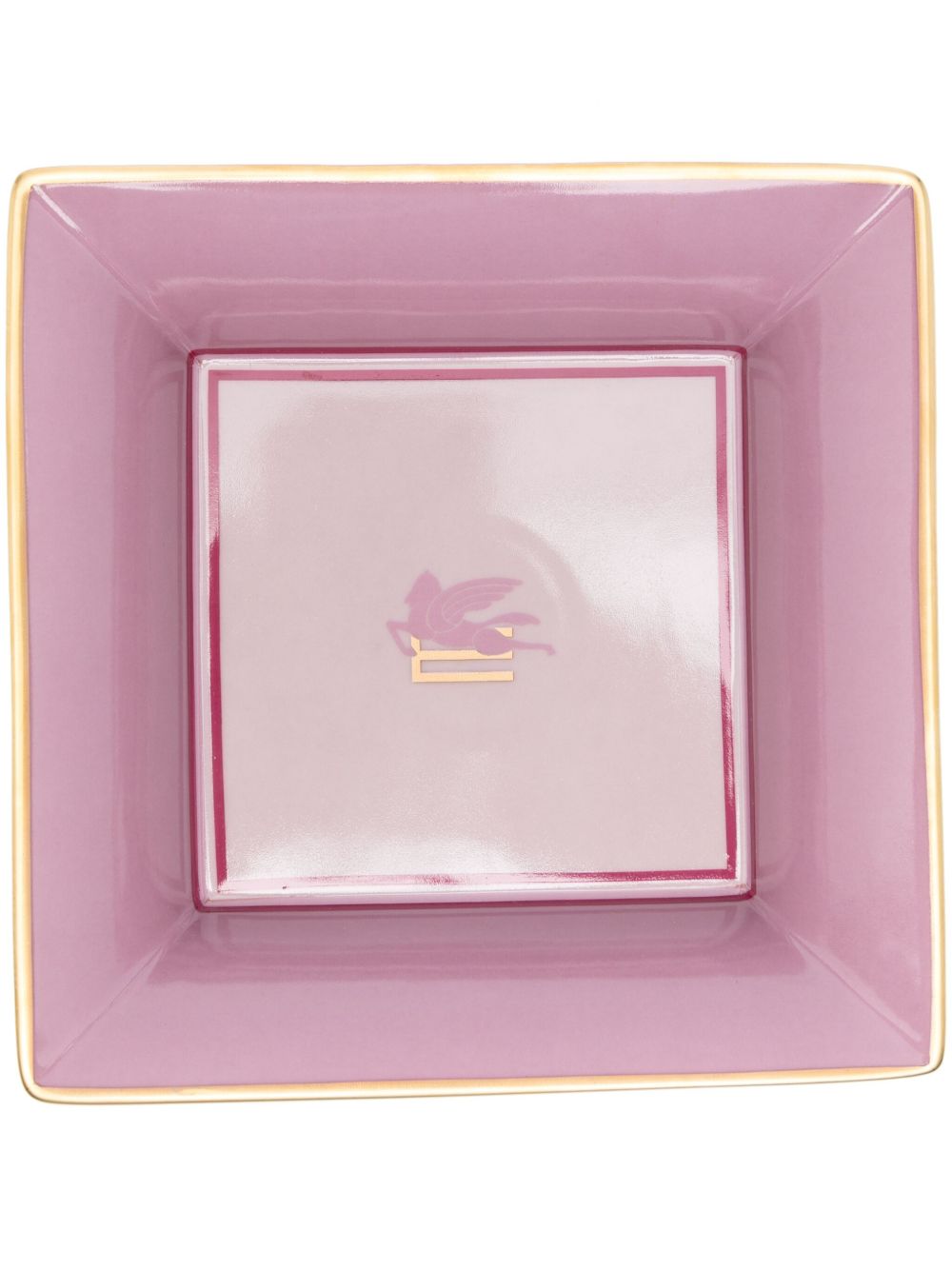 ETRO HOME Pegaso 图案陶瓷托盘（16厘米 x 16厘米） - 粉色