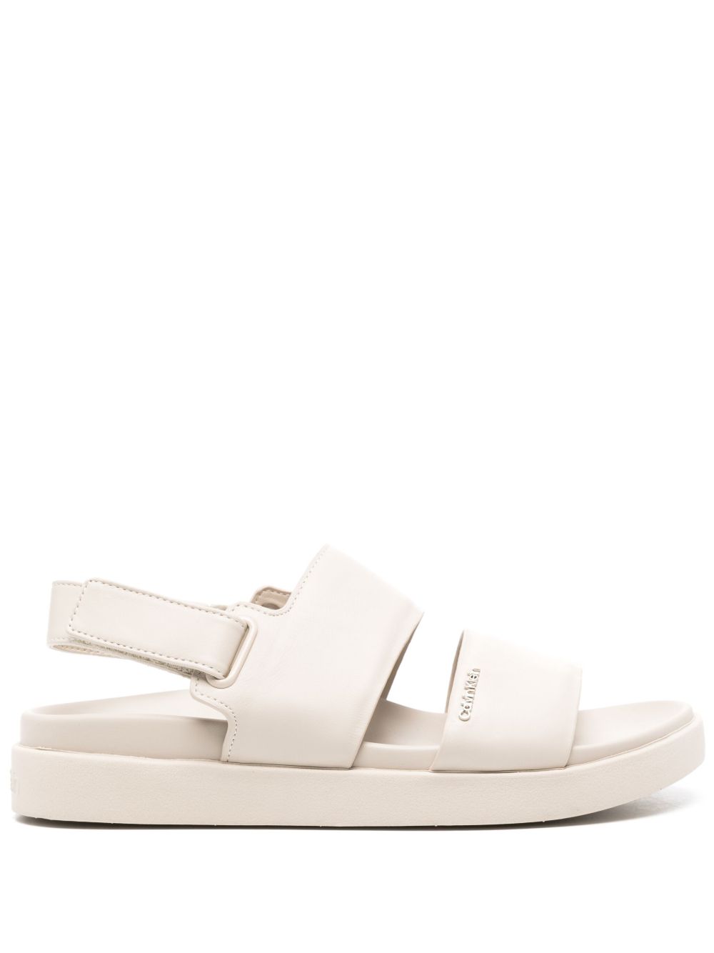 Calvin Klein logo标牌裹踝凉鞋 - 中性色