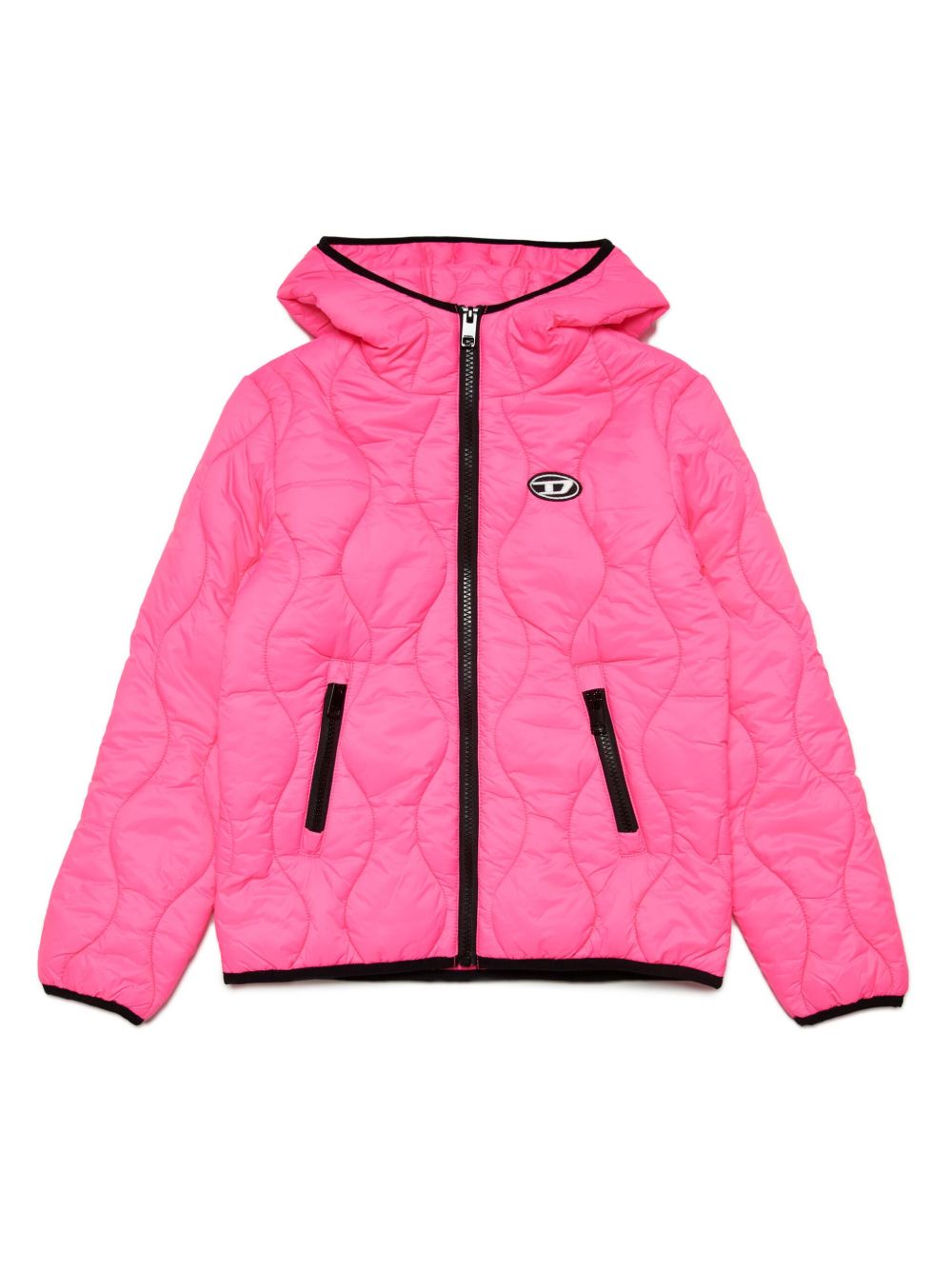 Diesel Kids logo贴花绗缝夹克 - 粉色
