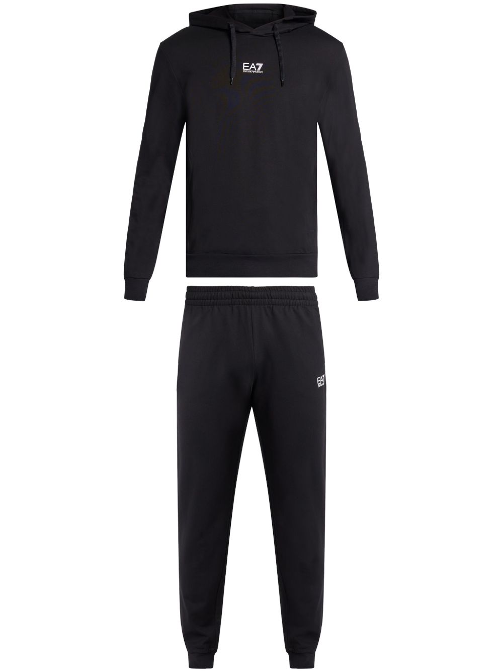 Ea7 Emporio Armani logo印花运动套装 - 黑色