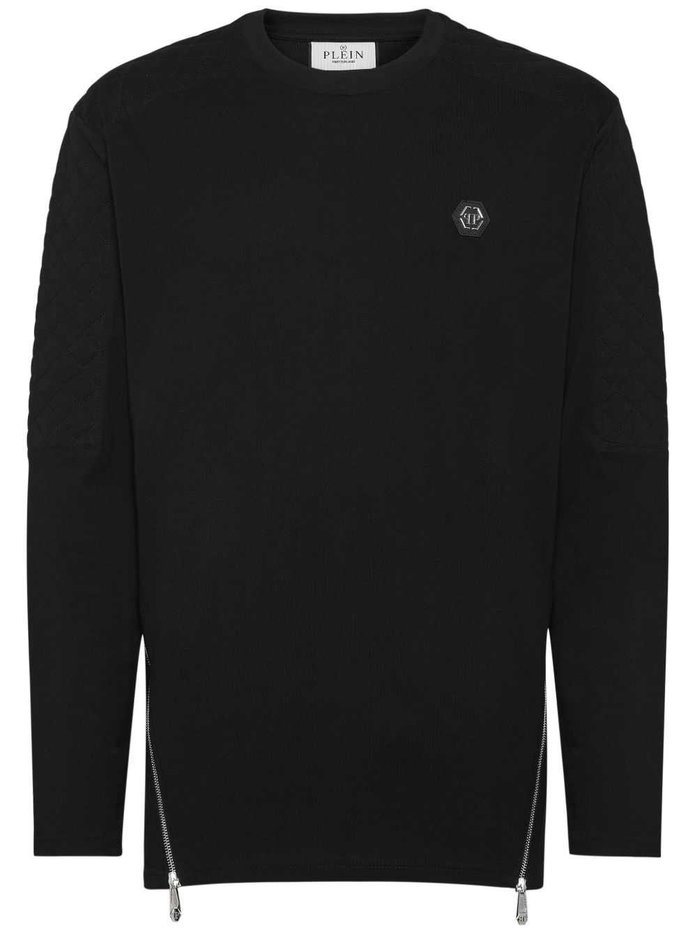 Philipp Plein logo铆钉棉T恤 - 黑色