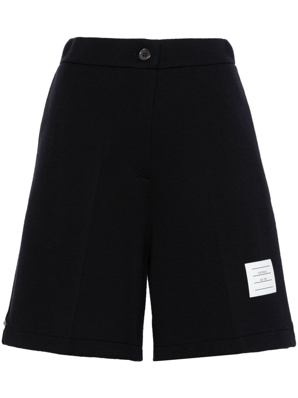 Thom Browne 识别牌罗纹短裤 - 蓝色