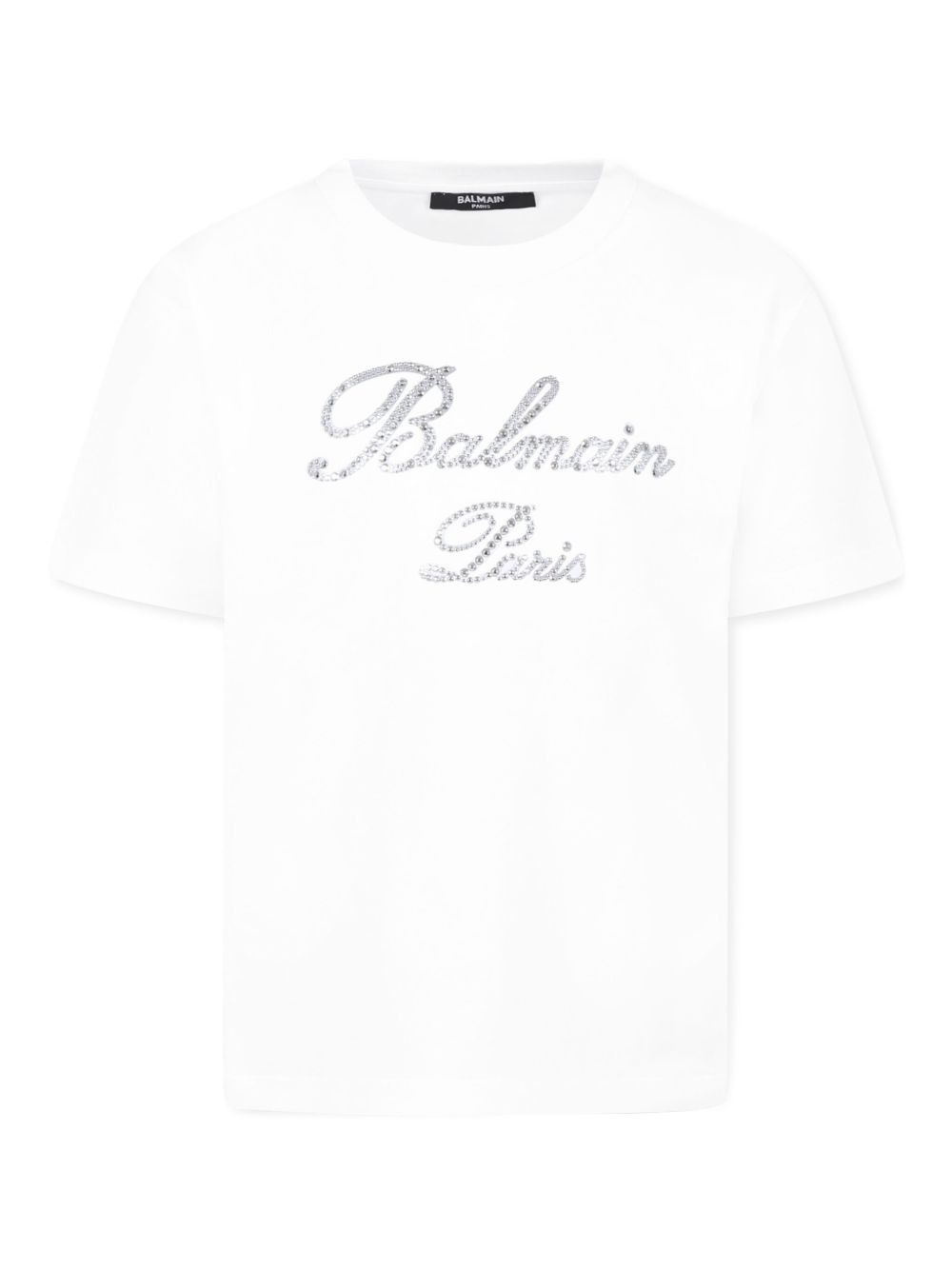 Balmain Kids logo贴花T恤 - 白色