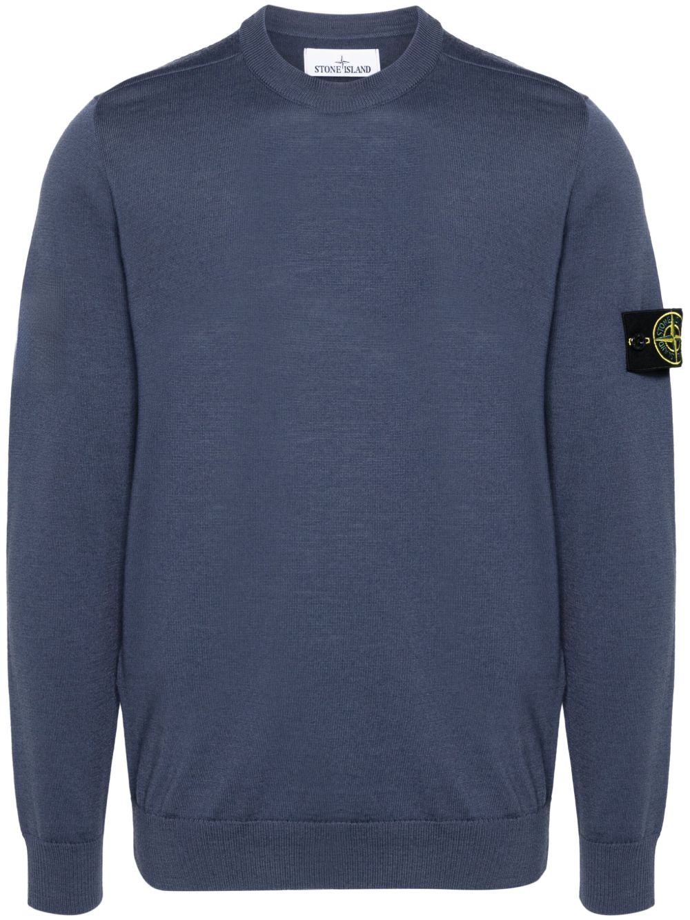 Stone Island 罗盘徽章初剪羊毛毛衣 - 蓝色