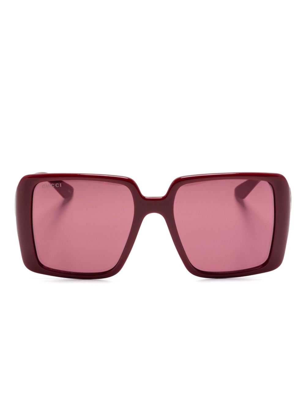 Gucci Eyewear 超大镜框太阳眼镜 - 红色