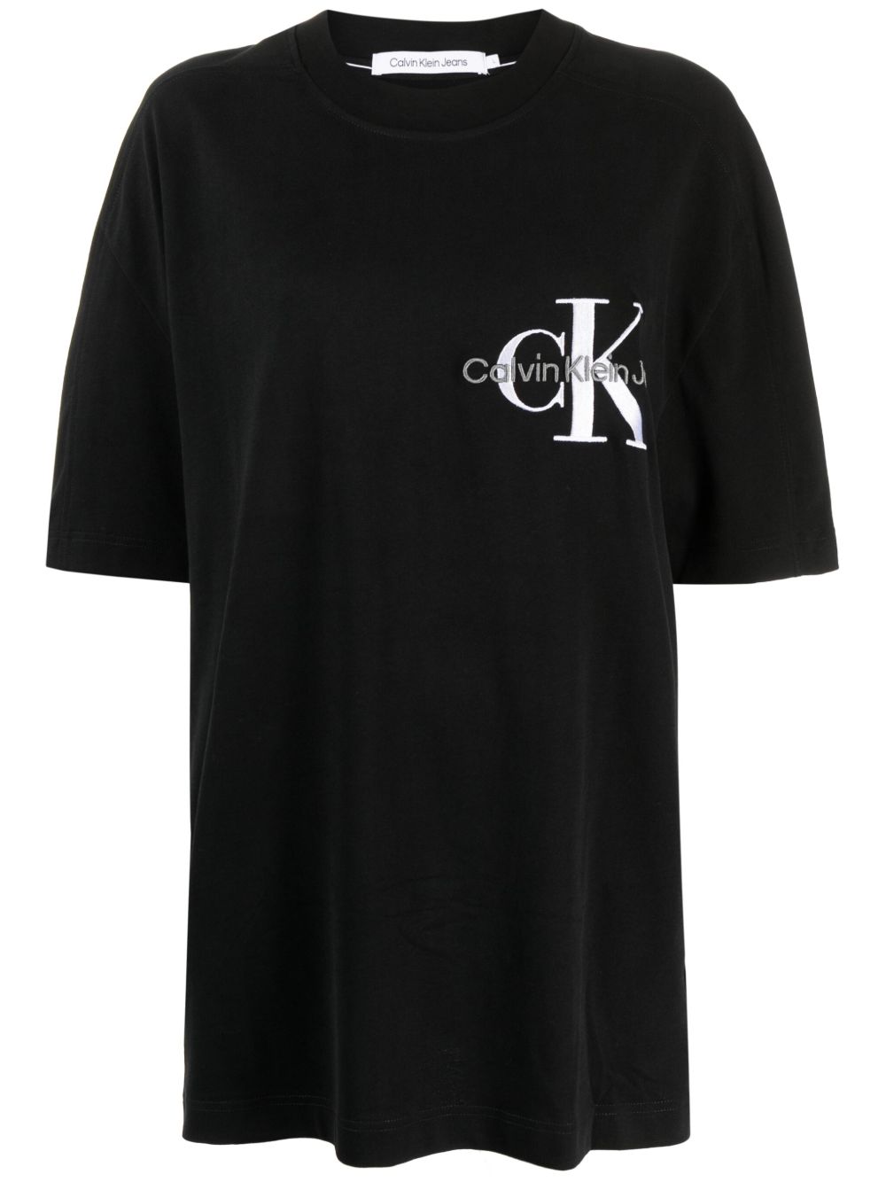 Calvin Klein logo刺绣棉T恤 - 黑色