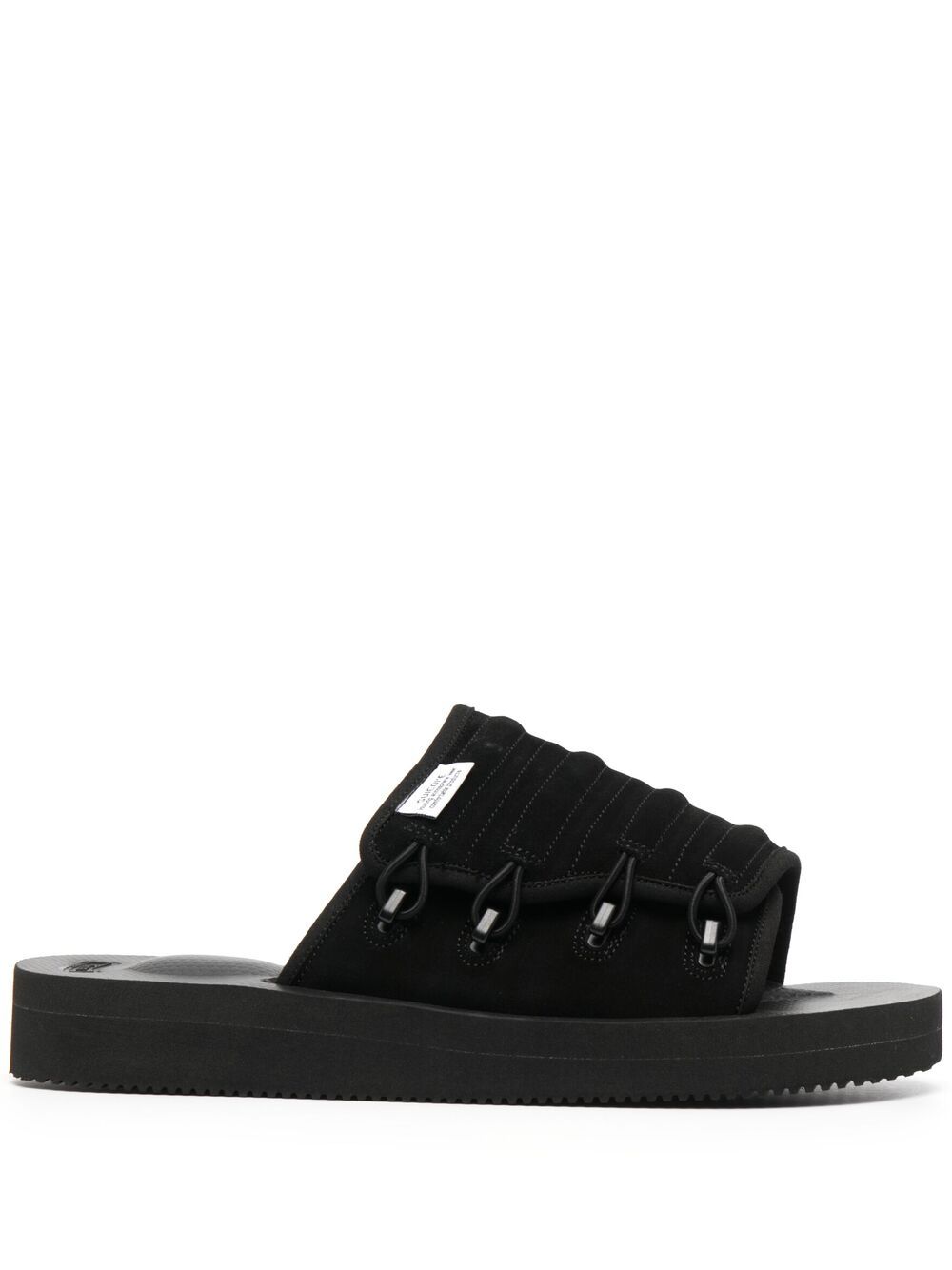 Suicoke logo露趾凉鞋 - 黑色