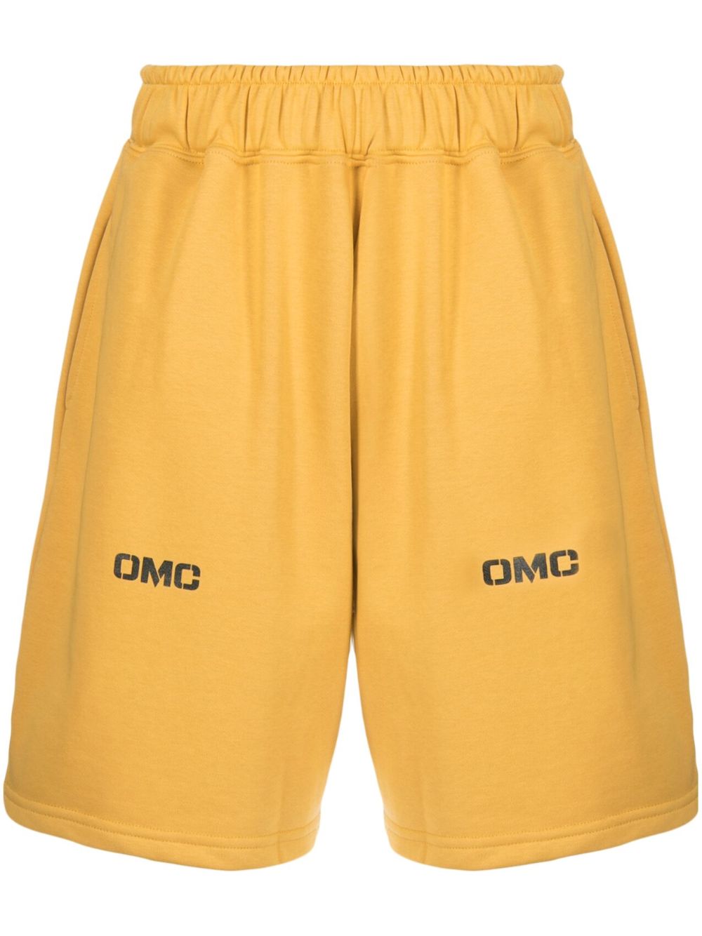 Omc logo印花运动短裤 - 黄色