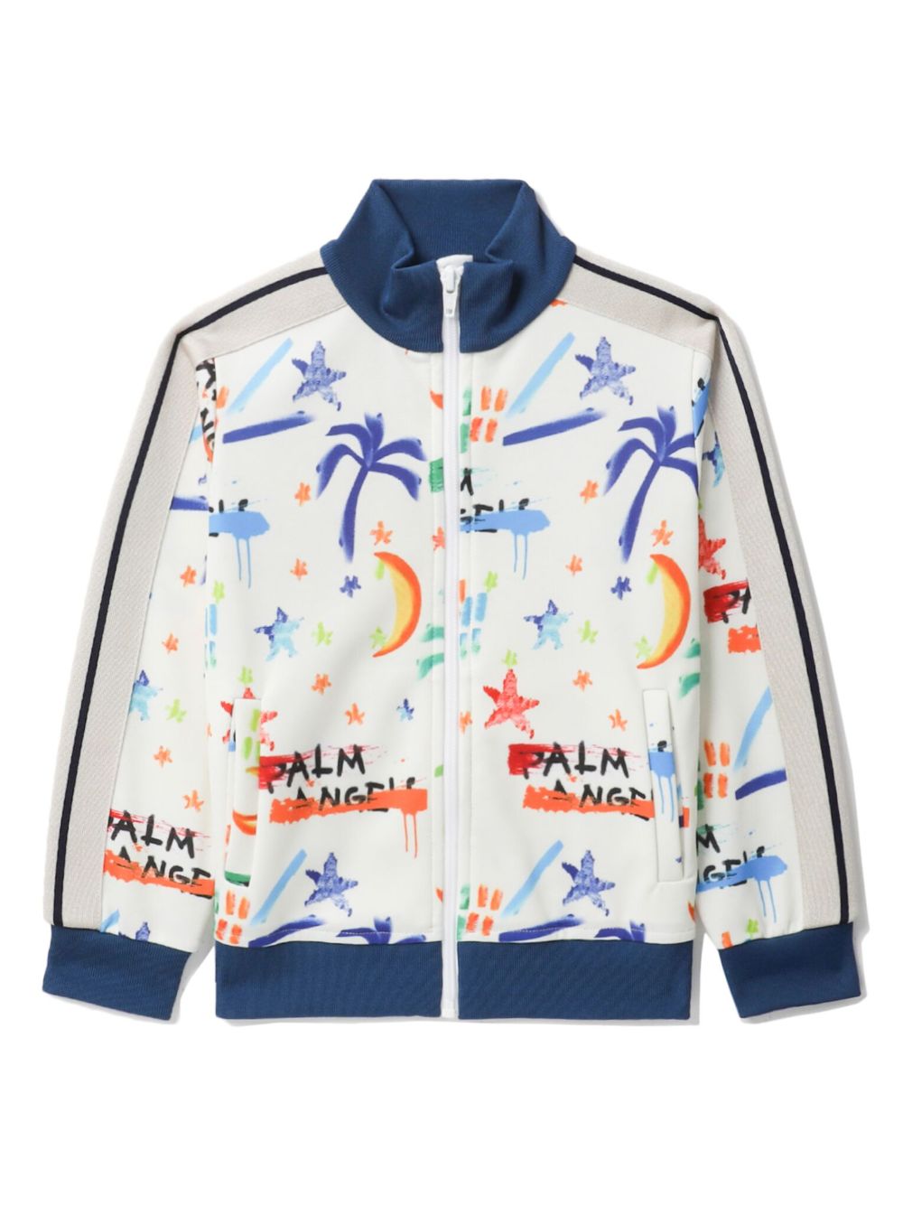Palm Angels Kids logo图案印花飞行员夹克 - 白色